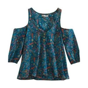 Cold shoulder Paisley Top